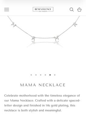 Mama Necklace - Spaced Letter 14k White Gold Plated